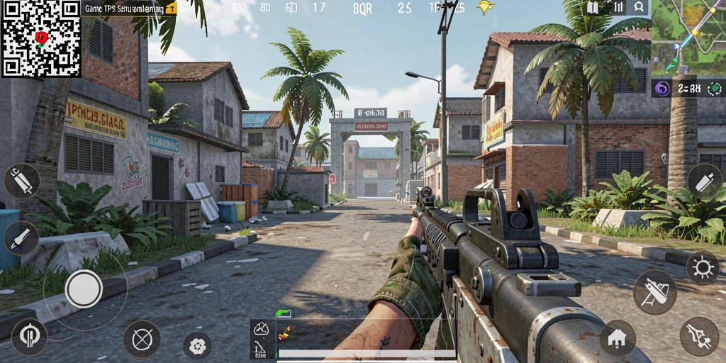 Tampilan gameplay TPS yang mendebarkan dan penuh aksi.