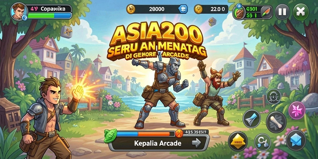 Screenshot gameplay ASIA200 yang menampilkan aksi seru di level menantang.