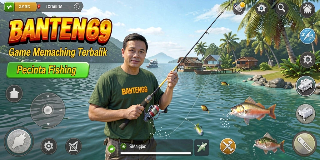 Screenshot gameplay BANTENG69 menampilkan aksi memancing yang seru.