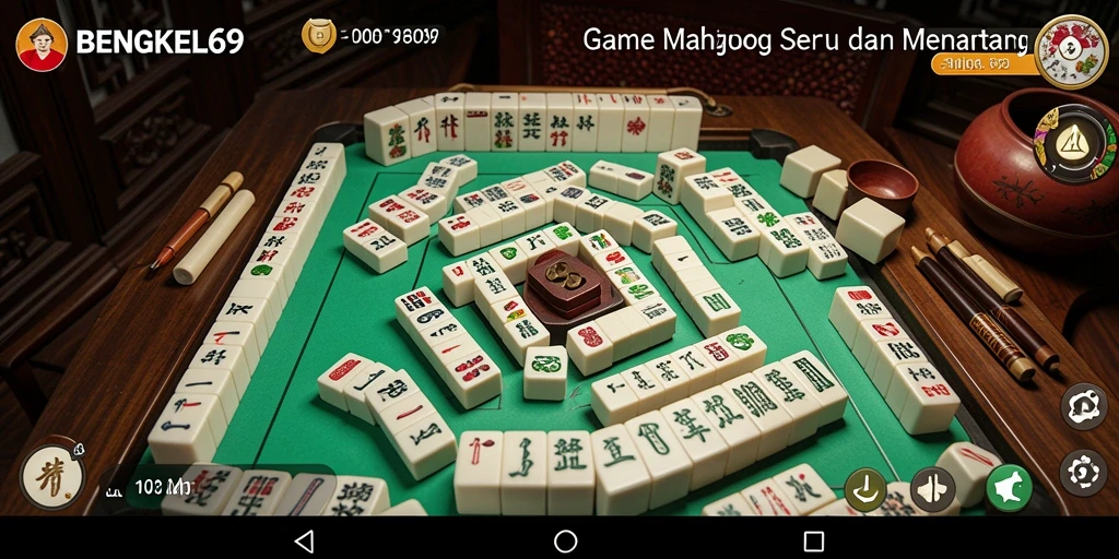 Screenshot utama BENGKEL69 menampilkan gameplay Mahjong yang menarik.