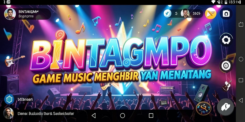 Tampilan gameplay BINTANGMPO dengan berbagai pilihan lagu musik.