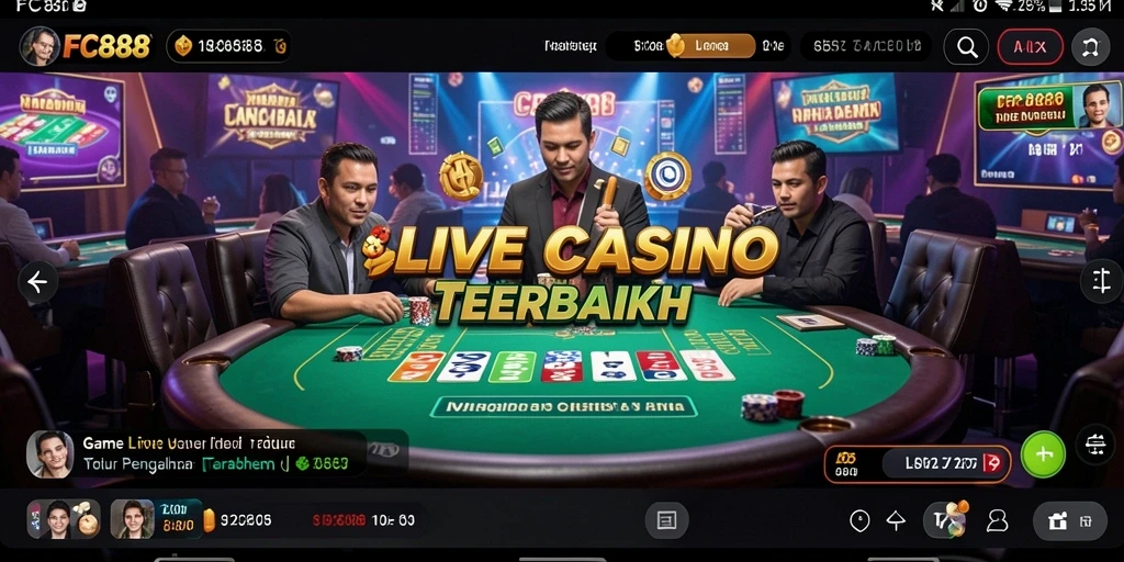 Tampilan gameplay menarik dari FC888 dalam permainan Live Casino.