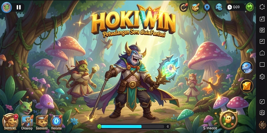 Tampilan gameplay HOKIWIN yang penuh aksi di dunia fantasi.