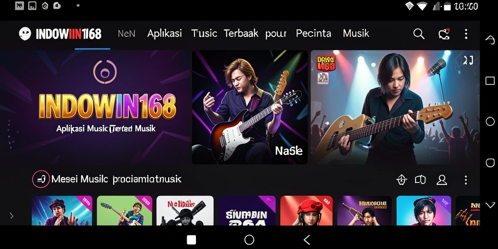 Screenshot gameplay INDOWIN168 menampilkan pengguna yang bersenang-senang dengan musik.