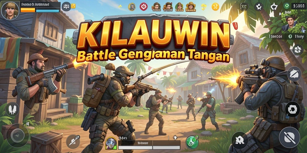 Screenshot KILAUWIN menampilkan aksi pertarungan Battle Royale yang intens.