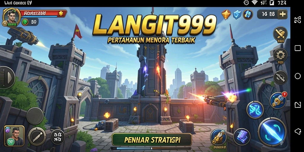 Menampilkan gameplay seru dari game Tower Defense LANGIT99.