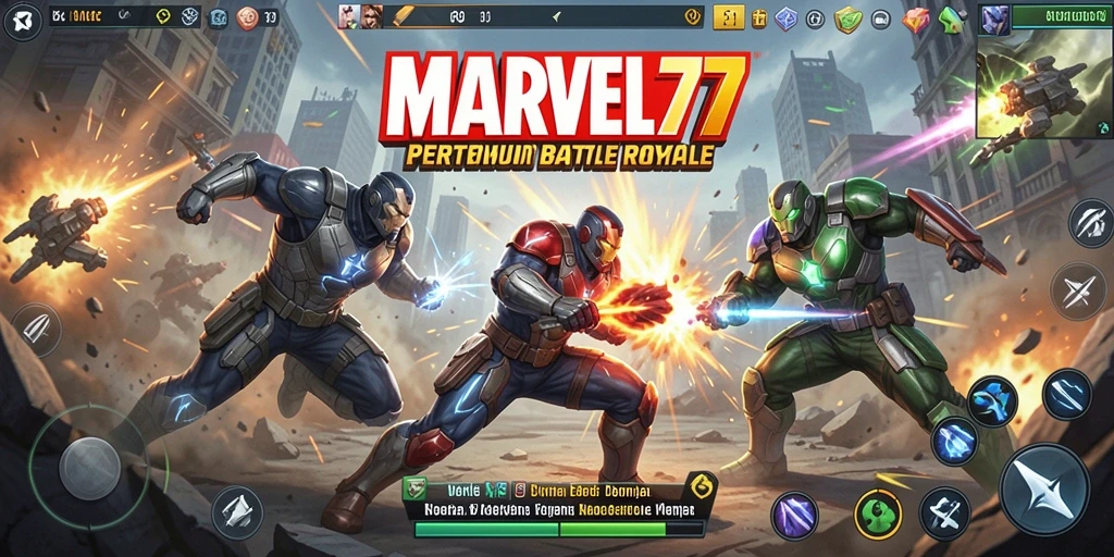 Gameplay Battle Royale yang intens dan menarik di MARVEL77.