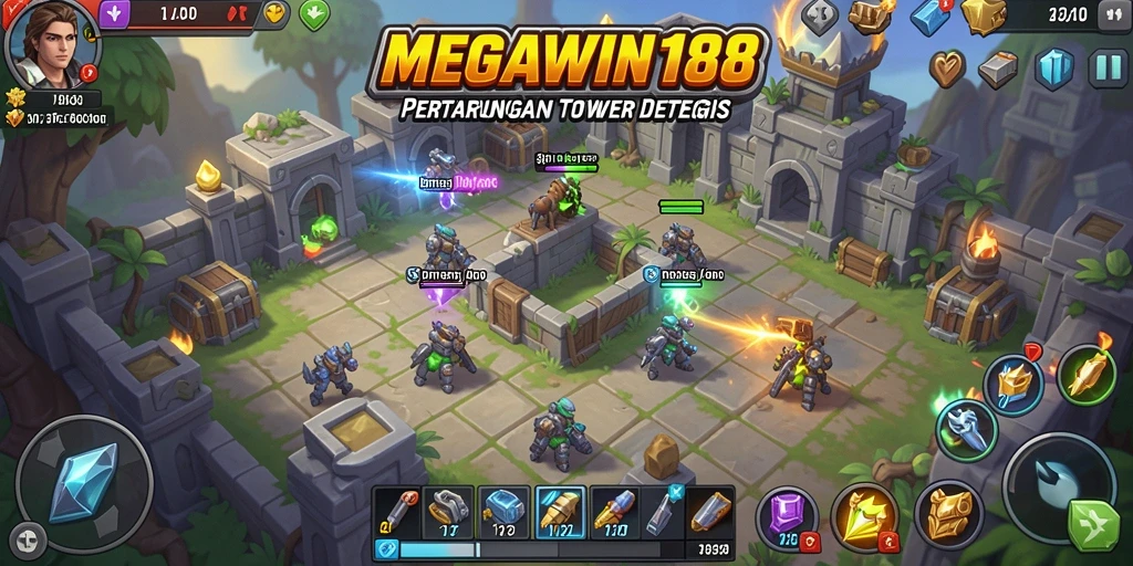 Screenshot gameplay menampilkan aksi pertahanan yang mendebarkan di MEGAWIN188.