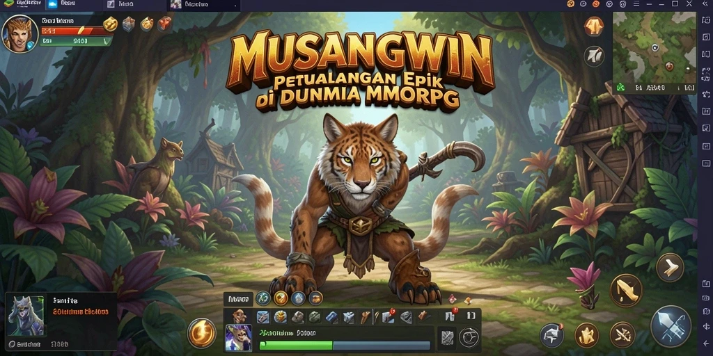 Gameplay seru di dunia fantastis MUSANGWIN yang penuh petualangan.