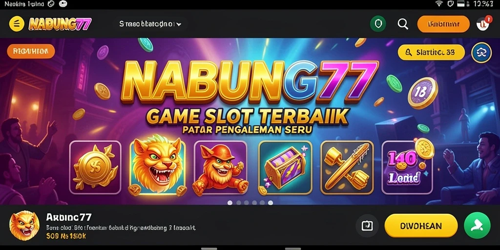 Tampilan gameplay seru NABUNG77 dengan berbagai mesin slot.