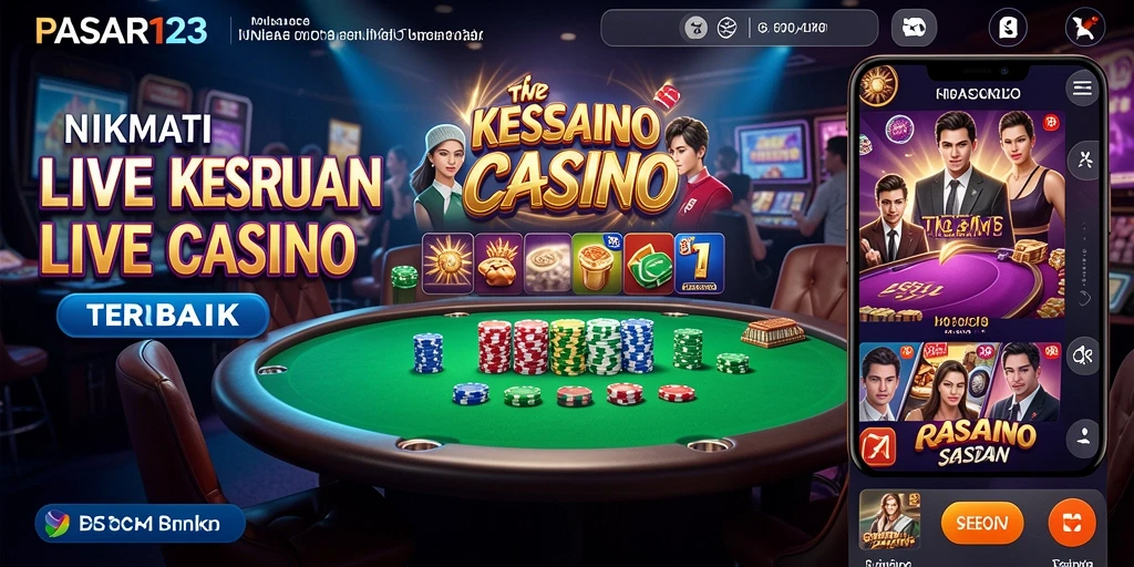 Tampilan screenshot utama PASAR123 menampilkan dealer profesional dan permainan Live Casino yang menarik.