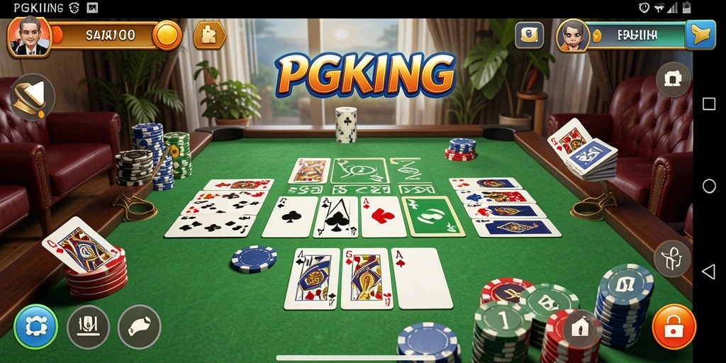 Tampilan screenshot PGKING yang menampilkan gameplay Gaple yang seru.