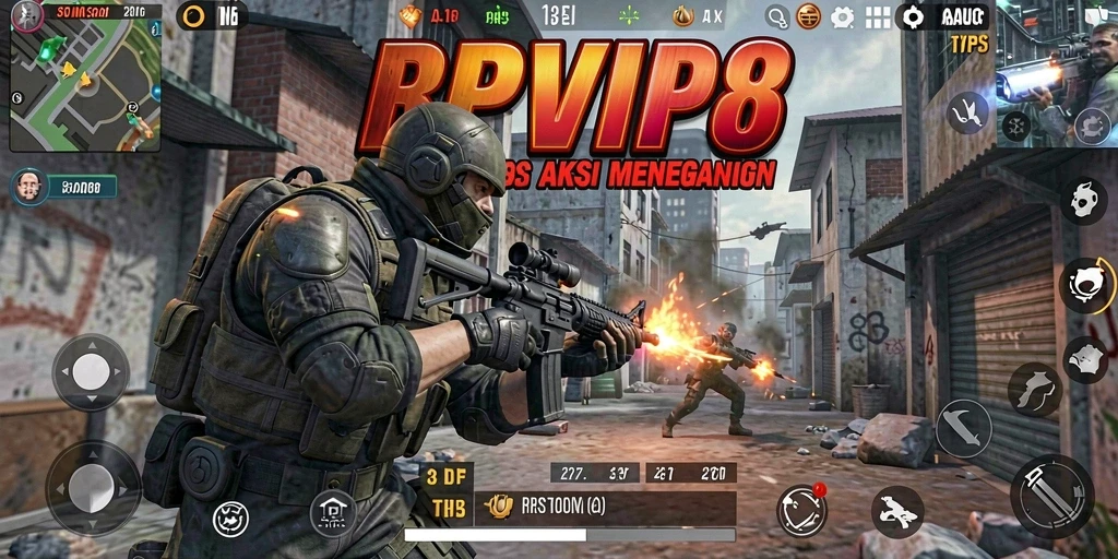 Screenshot menampilkan aksi mendebarkan dalam gameplay TPS RPVIP8.