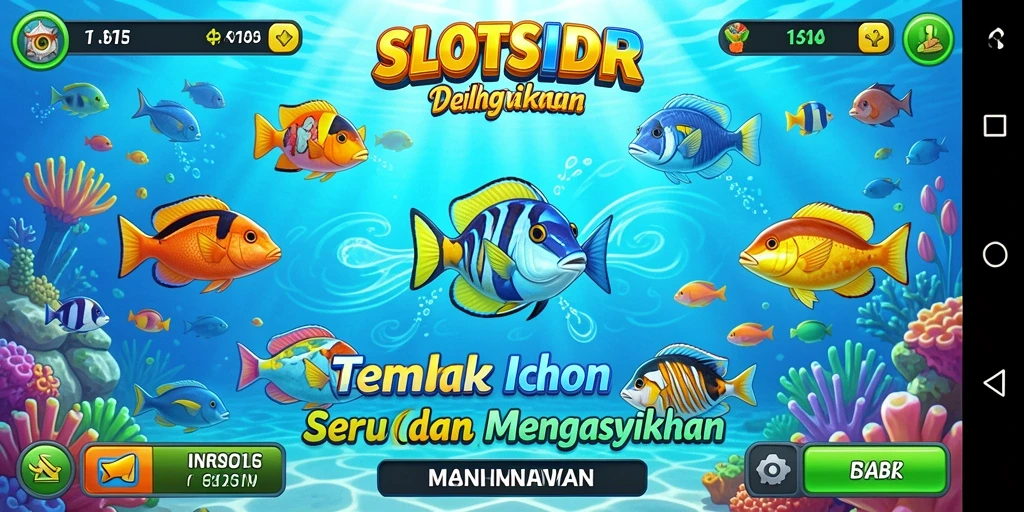 Gameplay SLOTSIDR menampilkan aksi seru menembak ikan.