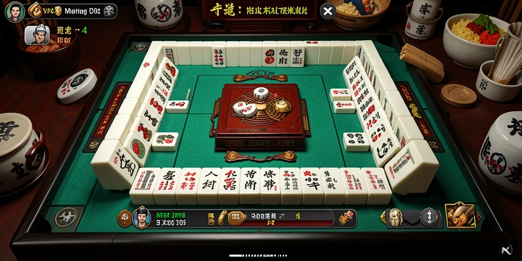 Tampilan gameplay seru di SVIP4, menampilkan momen mendebarkan permainan Mahjong.