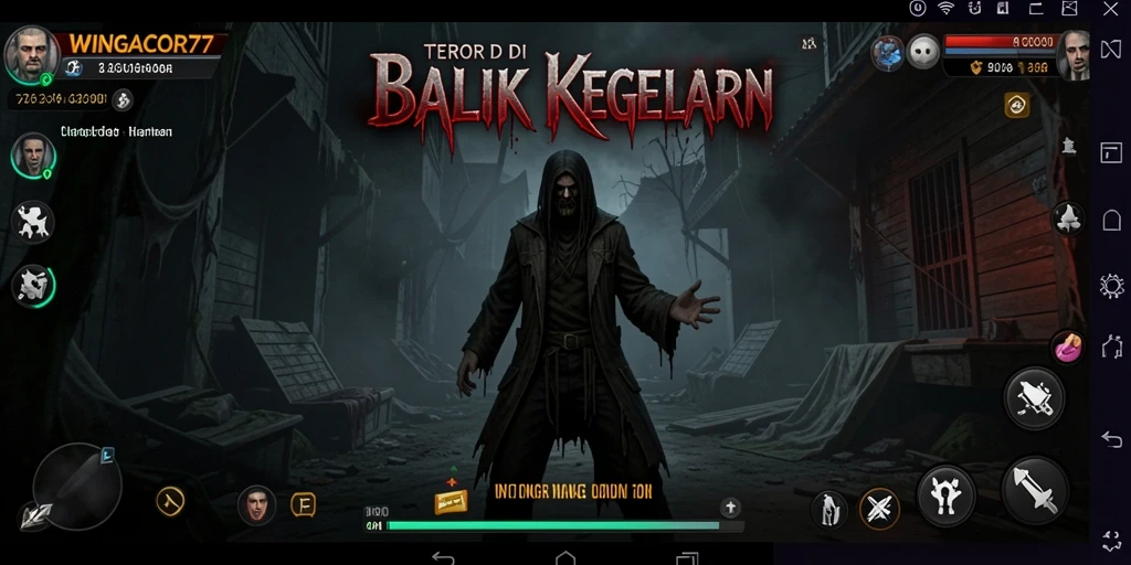 Tangkapan layar gameplay menegangkan dari WINGACOR77, menunjukkan suasana mencekam.